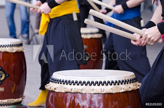 Picture of Group of musicians are playing on traditional japanese